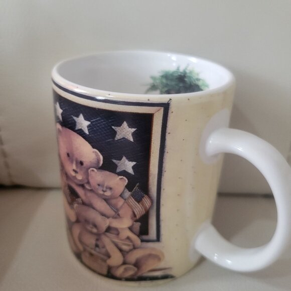 Vintage Teddy Bear Coffee Mug  by Pat Richter America We Love  Original Art Mug - Picture 3 of 11
